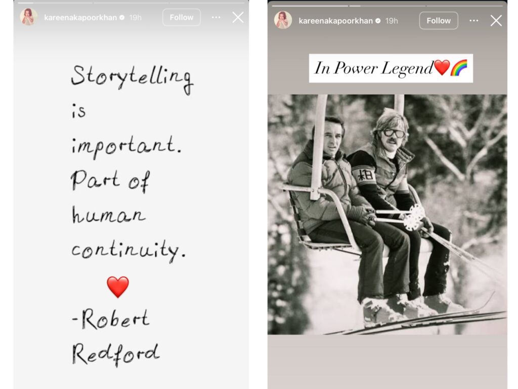 robert redford story by kareena